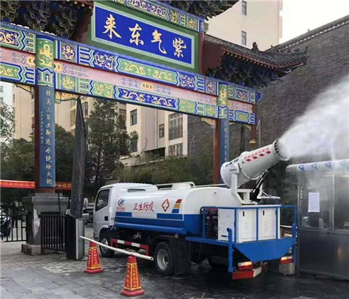 程力抑塵車在社區消毒