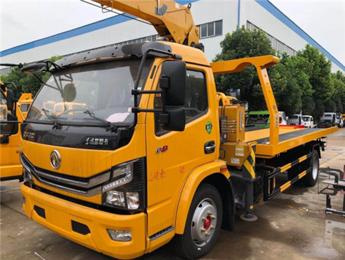 國六東風多利卡D7白色一拖二清障車