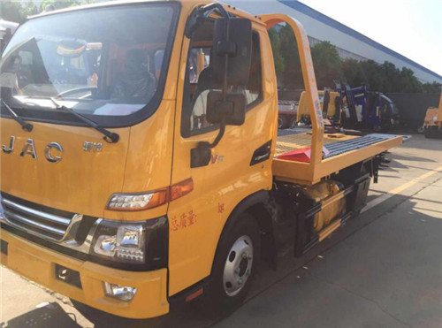 藍牌江淮V5（黃色）一拖二平板清障車